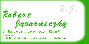 robert javorniczky business card
