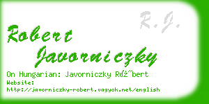 robert javorniczky business card